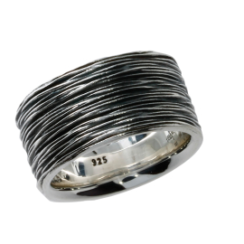 Ring Crease silver oxidised 12 mm