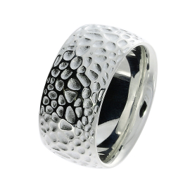 Ring Voronoi 10 mm silver light