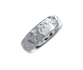 Ring silver light Leaves 7 mmm