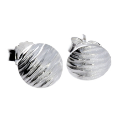 Ohrstecker  Crease Silber  rund 9 mm