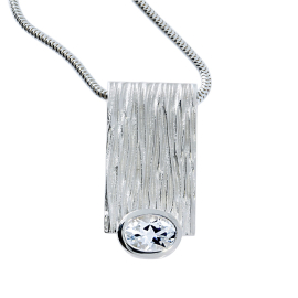 Anhänger Crease Silber weißer Topas fac