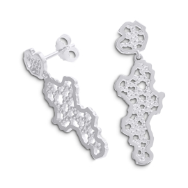 Ohrringe Dots Milchstrasse Silber 35 x12 mm