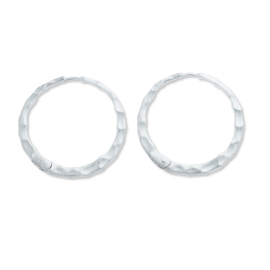 Hammerschlag Creole Silber-hell rund 24 mm