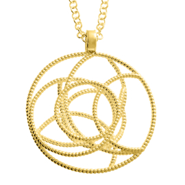 Pendant Dots silver gold plated Mandala 45 mm