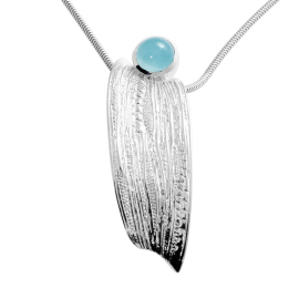 Pendant Strandcores silver light Aquamarine 7 mm cab