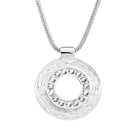 Pendant Crease Silver 19 mm round white Topaz