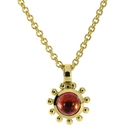 Anhänger 585 Gelbgold pink turmalin 4 mm cab.