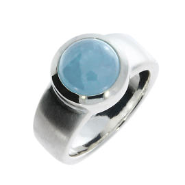 Ring si aquamarine 10 mm