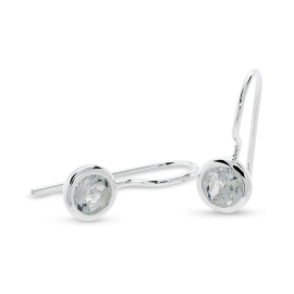 Ohrhänger weißer Topas 6 mm rund fac.