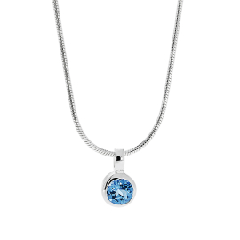 Anhänger Silber blauer Topas 5 mm rund fac