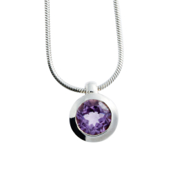 Pendant si Amethyst 7mm round