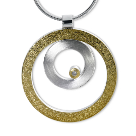 Pendant silver with fine gold