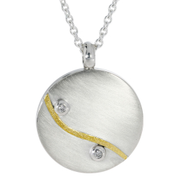 Pendant silver with fine gold