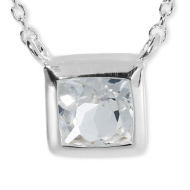 Anhänger Silber weißer Topas 6x6 fac