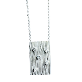 Anhänger Crease Silber weißer Topas fac