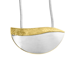 Pendant silver with fine gold 