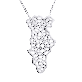 Anhänger Dots Stencil Silber 42x20 mm