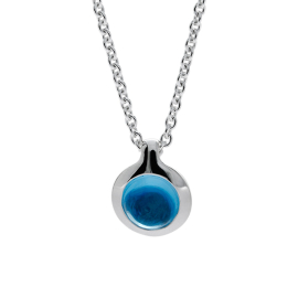 Pendant silver Swiss Blue Topaz 7 mm cab