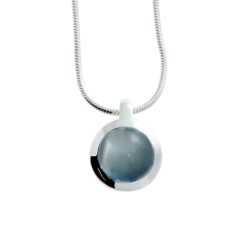 Pendant silver moonstone round 9 mm