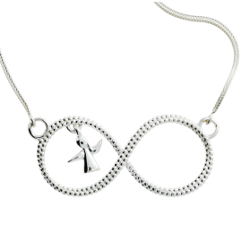 Anhänger Silber Dots Infinity mit Miniengel