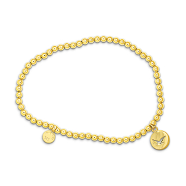Armband Kugeln 3 mm Silber vergoldet 0,25 micro