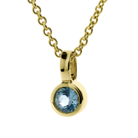 Anhänger 585 Gelbgold  swiss blue Topas 3,5 mm fac