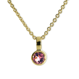 Anhänger 585 Gelbgold pink Turmalin 3,5 mm fac