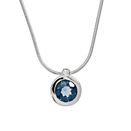 Anhänger Silber Sky blue Topas rund 7 mm 