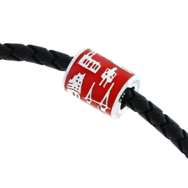 Hamburg Tube silver light enamel red
