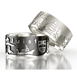 Island ring Juist silver-oxydised
