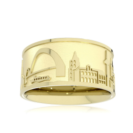 City ring Cologne 585 yellow gold 10 mm wide