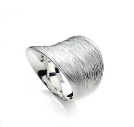 Ring Crease Silber hell konkav
