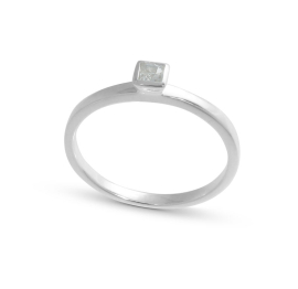 Ring Silber weißer Topas 3,5 x 3.5 mm fac
