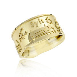 Island ring Sylt 10mm yellow gold 585 