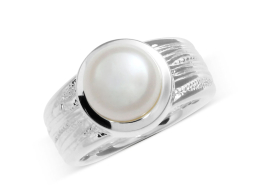 Ring Strandcores silver bead 10 mm round