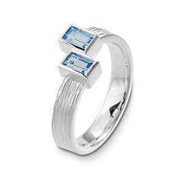 Ring Crease Silber 925 swiss BlueTopas 5 x 3 rechteck