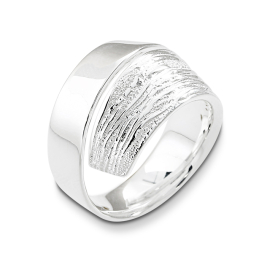 Ring Strandcores contrast Silber hell