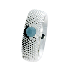Ringi Dots No2  Silberi Aquamarin 4mm cab