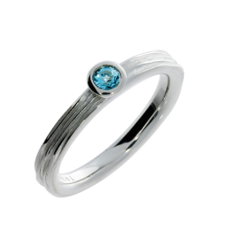 Ring si crease silver light blue topaz 3 mm fac