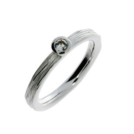 Ring si crease silver light white topaz 3 mm fac