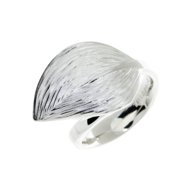 Ring Crease Silber offen kleines Blatt