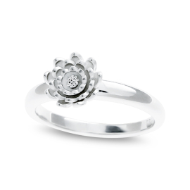 Ring Lotusblüte Silber hell