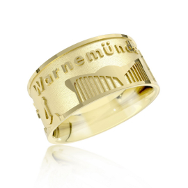 Ring city of Warnemünde 585 yellow gold 10 mm wide