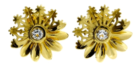 Stud earrings silver- gold platedSteering motif