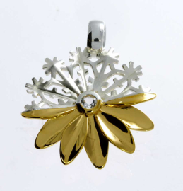 Pendant silver-partially gold-plated Steering motif 24 mm