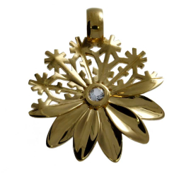 Pendant silver-gold plated Steering motif 24mm