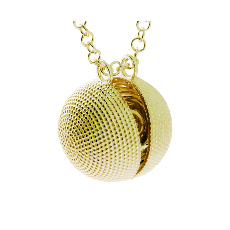 Pendant ball 16mm dots 585 gold  