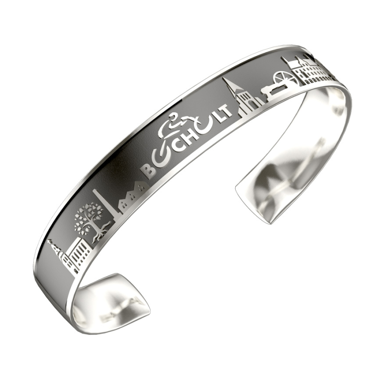 Bocholt bangle ladies silver oxidised 60 mm  