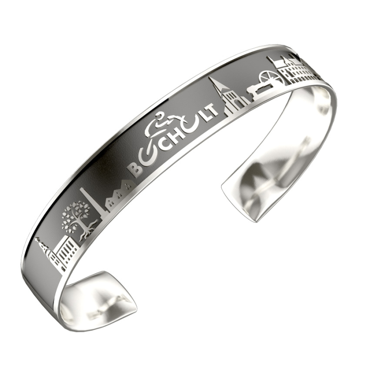 Bocholt bangle men silver oxidised 70 mm  