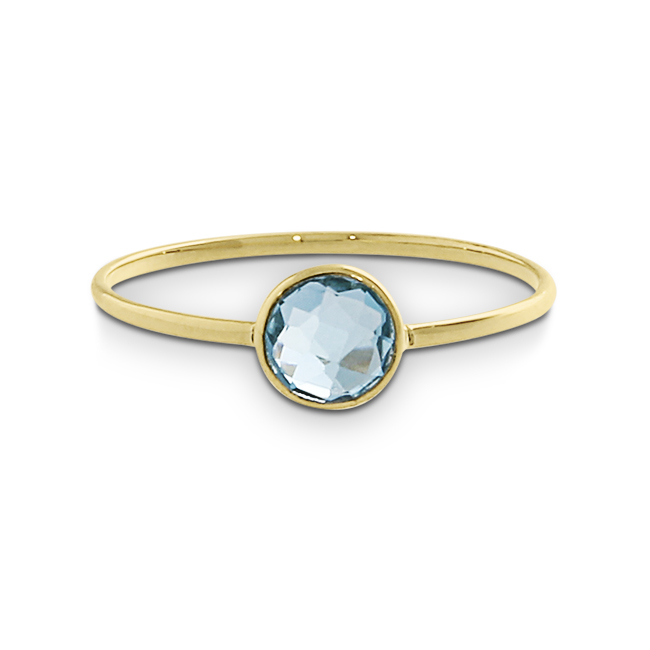 Ring Gold 585 Topas swiss blue 4 mm fac 1 Stein